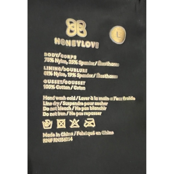 NEW HONEYLOVE SuperPower Short Runway Black Sheer Shapewear Size Large - Picture 6 of 7